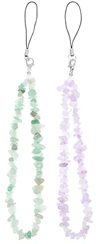 ifundom Beaded Phone Charm Crystal: Wrist Strap Handmade Phone Chain Phone Keychain ID Card Holder Wristlet String for Women ID Badge Bags