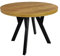 Runder Esstisch Ausziehbar Wohnzimmertisch Holzbeine Rustikaler Tisch mit Schwarzen Tischbeinen Ausziehtisch Küchentisch Kaffeetisch RO-7 Ø90/190 cm Schwarz Craft Eiche