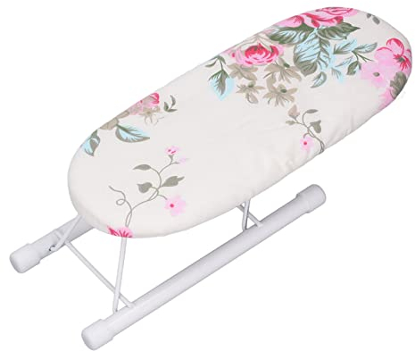 Tabletop Ironing Board, Portable Mini Ironing Board with Folding Legs, All Iron Frame Foldable Ironing Board with Cotton Cover, Stable Ironing Table for Sewing, Craft Room, Dorm, Home Travel