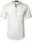 LucMatton Men's Casual Cotton Linen Short Sleeve Henley Shirt Summer Lightweight Cuban Guayabera Beach Tops White X-Large