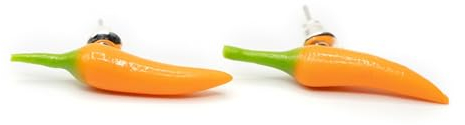 Miniblings Chili Ohrstecker Chilischote Paprika Küche hot spicy orange 28mm - Handmade Modeschmuck - Ohrringe Stecker Ohrschmuck