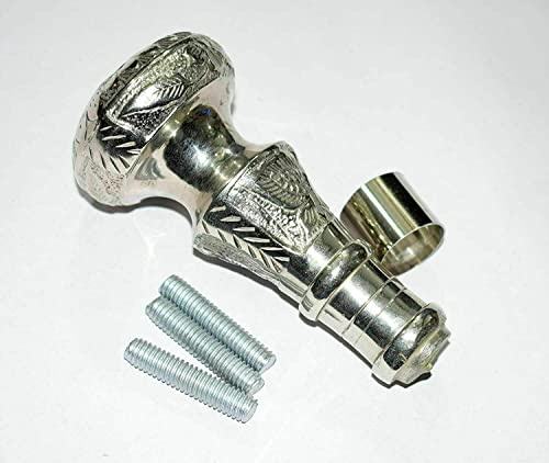 Kopfgriff aus antikem Messing, nur für viktorianischen Spazierstock aus Holz, Silber, Standard