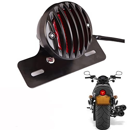 ZYTC Motorrad Rücklicht Bremslicht Rund Motorrad hinten LED RücklichtS Stop Lauflicht mit Nummernschildhalter 12V Lampe für H-arley S-uzuki Y-amaha H-onda