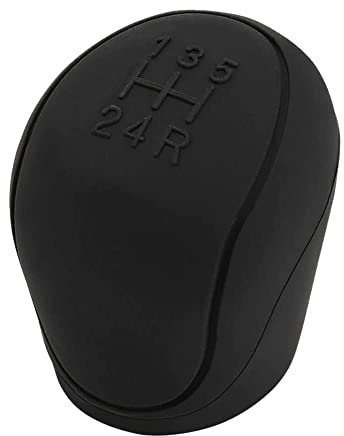 AUTOZOCO Funda Pomo Cambios Marcha Coche Antideslizante Negro, Cubierta de Perilla de palanca de Marchas, protector de pomo adherente, Funda de palanca de cambios, Silicona, Universal, 5 marchas