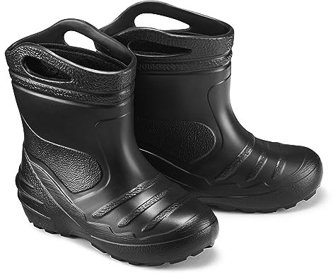 ESTRO Stivali Pioggia Bambino Imbottiti - Stivali Bambino Pioggia con Fodera Stivali da Pioggia Bambino Stivaletti Pioggia Bambino K051 (26 EU, K051 Nero)