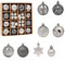 Fouriding 42 Stücke Weihnachtskugeln Kunststoff Christbaumkugeln Hängende Dekoration für Weihnachtsbaumschmuck Dekoration (Silber Grau)