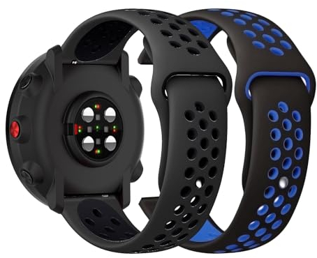 2 Stück Silikon Armbänder für Polar Vantage M2/ Vantage M Armband Einstellbar Weiches Atmungsaktiv Band für Polar Vantage M2/M Sport Ersatzarmband Kompatibel mit Polar Vantage M2/M Uhrenarmband (4)