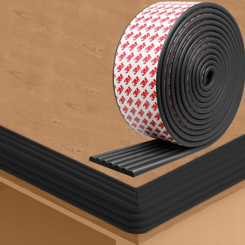 Kantenschutz Selbstklebend - 2m Tischkantenschutz Breite 8cm Dicke 0.8 cm, Tischkantenschutz Ecken, Kantenschutz Schaumstoff für Glastische Platten kommoden (Schwarz, 2M)