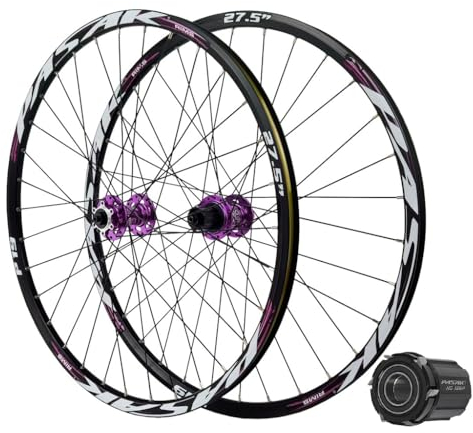24 Zoll Mountainbike Räder 26 27,5 29 Zoll Aluminiumlegierung Hybrid Fahrradnabe Scheibenbremse 32 Speichen Vorne Und Hinten Fahrradräder MTB Felge for 7-12 Geschwindigkeit 2250G ( Farbe : Purple , Si