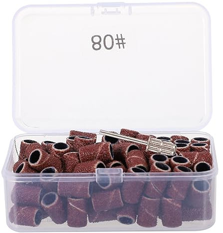 POPETPOP 100pcs Nail Sanding Bands for Nail Drill Sanding Bits for Gel and Wear-resistant Material for Salon Home Use