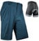 Wulibike Radhose Herren MTB Hose Kurz Fahrradhose Gepolstert 2 in 1 Mountainbike Shorts für Männer mit Polsterung Fahrrad Radfahrhose Reißverschlusstaschen Blau XL