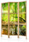 murando - Paravent Innen Raumteiler Holz 135x172 cm 3-teilig Japanische Trennwand Raumtrenner Room Divider Mobiler Sichtschutz Spanische Wand Raum Abtrennung Botanik Abstrakt Natur c-B-0241-bh-b