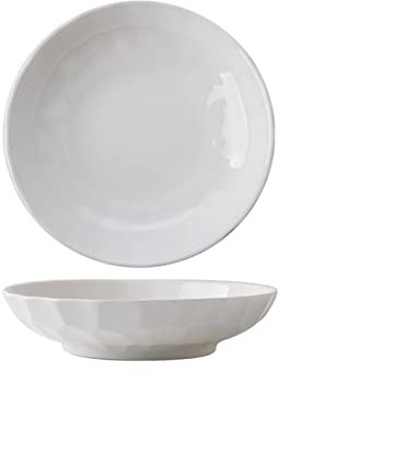 Platos llanos Platos de Cena Plato Hondo en Relieve Chino Plato de Cena de cerámica de 7,8 Plato de Cena de Porcelana for el hogar Plato de Ensalada Apto for microondas/lavavajillas Platos llanos