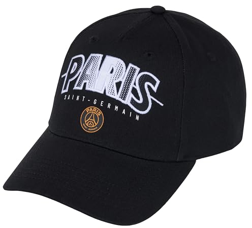 Paris Saint-Germain Kappe PSG – Offizielle Kollektion, verstellbare Größe, für Erwachsene, Herren, Schwarz , Einheitsgröße