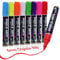 Feutres pour Fenêtre, Verre et Miroir, DIGIELE 8 Couleur Marqueurs Craie, Stylo Craie 6mm Pointe Réversible Ogive Fine ou Biseau, Marqueur Effaçage avec Chiffon Humide ou Sec, Encre Non Toxique Feutre