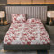 FOREPOTY Easy Care Fitted Bed Sheet,Brushed Printed Polyester Single-Layer Bed Sheet, Soft Extra Deep Pocket Mattress Topper Bed Cover,Rose,Queen 153x203x30cm (1pcs)