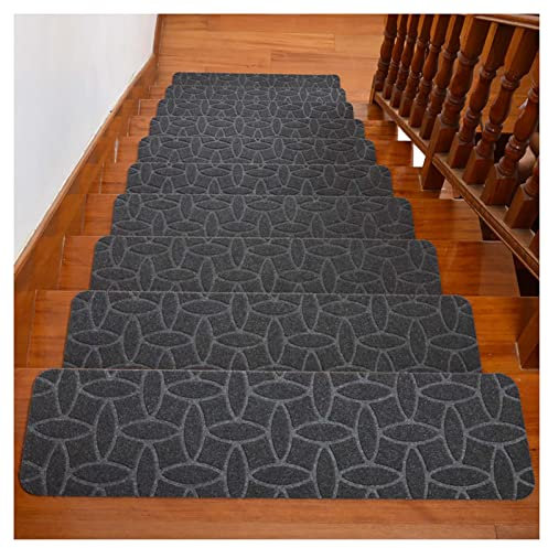 FBHappiness Carpet Stair Treads,14 Pack Sound Insulation Carpet Stair Tiles,Adhesive Stair Pads for Kids Elders And Pets,02 (3)