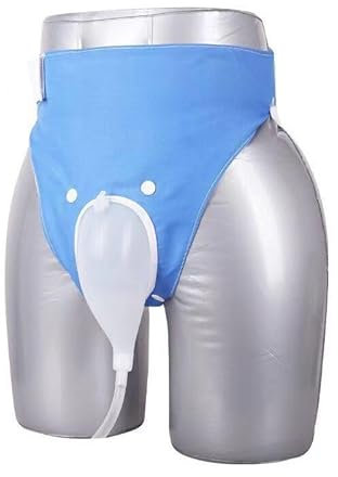 HELINAZI Orinatoio Maschile indossabile, Sacca per urina in Silicone Riutilizzabile, catetere Maschile Esterno per Uomo, Sacca per Raccolta urina per pazienti Costretti a Letto,Blu