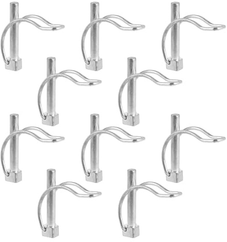 MIGUBIGU 10 Pezzi Perno di Bloccaggio 8*50mm, Perni di Bloccaggio per Rimorchi, Perno di Bloccaggio di Tipo D, Acciaio al Carbonio Zincato
