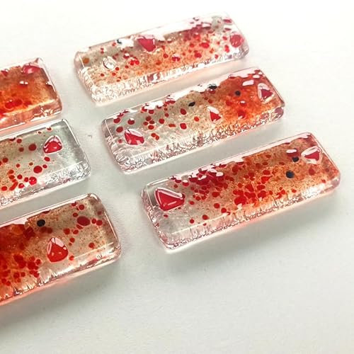 Lot de 12 porte-couteaux, double-épaisseurs, transparent et rouge, décoration de table, idée cadeau originale