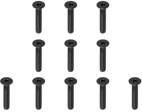 PATIKIL #6-32 x 3/4 Pouce Vis Tête Cylindrique Six Pans Creux, 10 Paquet Boulons Fraisés Plats Tête Hexagonale Machine Entraînement Vis Filetage Complet Grossier Unc Oxyde Noir Grade 10.9
