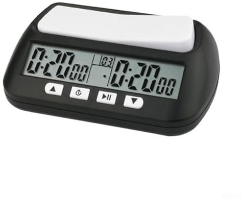 Reloj de ajedrez digital, reloj de ajedrez profesional con botón de balancín grande, temporizador de juego (A)