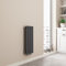 EMKE Radiateur Petit 600x240 mm, Ovale Vertical, Radiateur à Tubes Design, Raccord Central, Chauffage Anthracite 177W