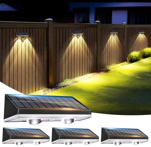 kolpop Solarlampen für Außen Garten, Solar Wandleuchten Aussen mit 3 Farbtemperaturen, IP65 Wasserdichte Solarleuchten für Aussen für Garten Wand Zaun Veranda Terrasse Schwimmbäder-4 Stücke 9.5 * 5cm