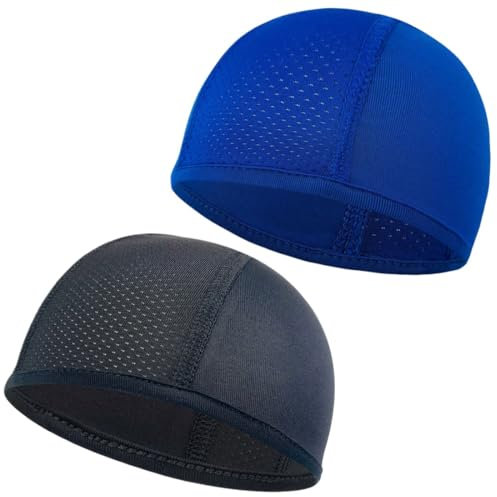 XENQITO 2Pcs Forro para Casco y Gorra para Correr Skull Cap para Hombre, Gorro para Casco de Bicicleta Gorro, Gorro para Casco de Bicicleta, Bici Verano para Casco Absorbe el Sudor Accesorios