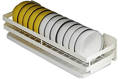 Escurridor de platos grande, estante de secado de platos montado en la pared, secador de platos multifunción de acero inoxidable, organizador de almacenamiento de cocina colgante, estante para