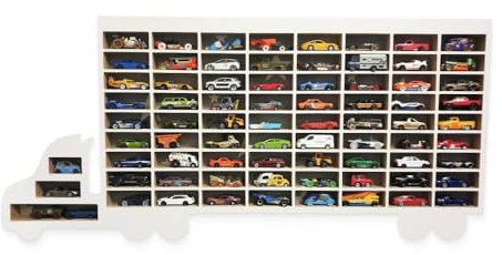 MOLILAND Sammlervitrine Fächer Setzkasten Holz Sammelbox Truck Display Kinderzimmerdekoration, Kinderzimmerdekoration, Hängende Ablage für Zubehör und Spielzeug