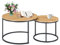 Xisilla Couchtisch Rund-Set (2-teilig) Couchtisch Marmor Zwei-in-eins, geeignet für Wohnzimmer, Lounge, Home Office und Terrassen Holzfarbe ⌀80cm und ⌀60cm
