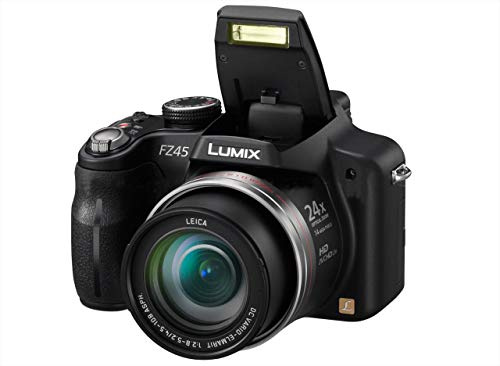 Panasonic Lumix FZ45 14.1MP Digital Camera - Black (3.0 inch TFT LCD Display, LEICA DC Lens with 25mm Wide-angle and 24x Optical Zoom) (Renewed)