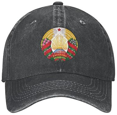 TUQIAAM Spitzenkappe Baseballkappe mit Emblem von Belarus für Männer und Frauen, Baseballkappe aus Baumwolle, verstellbar, nach Maß, für Erwachsene, für draußen
