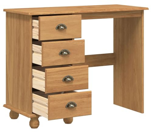 vidaXL Schreibtisch ASKIM Braun 95 x 40 x 75 cm Massivholz Kiefer