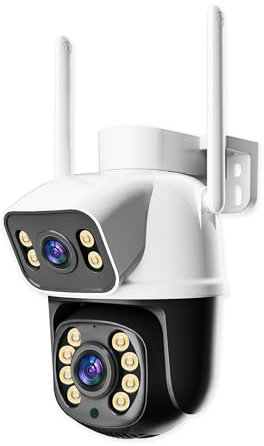 Jortan Tech Cámara de Seguridad Inalámbrica Tipo Domo JTZ-9698QJB con Doble Lente, Zoom Híbrido 8X, Visión Nocturna a Color y Detección de Movimiento Inteligente para Vigilancia Avanzada