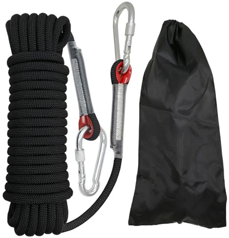 10mm Seil, Mehrzweck-Seil, Strapazierfähiges Seil für den Außen- und Innenbereich, Camping, Wandern, Bootfahren, Angeln, Heimwerkerarbeiten und Heimprojekte (Schwarz, 20m)