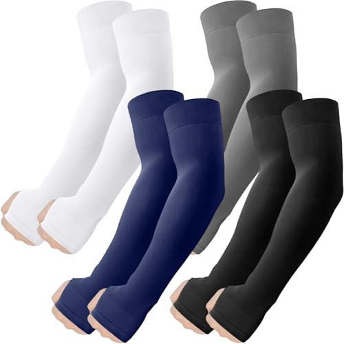 fuinloth Manchettes avec trou de pouce, Bras pour Homme et Femme UPF50+ Protection Gaming Sport