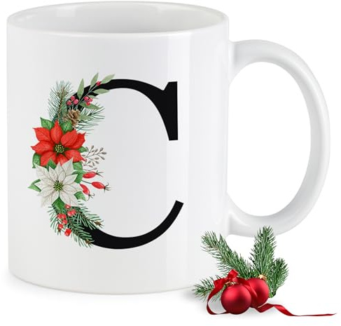 GRAZDesign Tasse mit Buchstabe C Weihnachtstasse Kaffeebecher, Mug, Becher, Kaffeetasse, Beidseitiger Druck