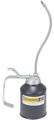 Dutton-Lainson Company - GOLDENROD (707) Industrial Pump Oiler with 8 Flex Spout - 12 oz Heavy-Duty Capacity, Zinc Die-Cast Pump, Flexible Reach, Rust-Resistant Steel, and Precision Oil Delivery