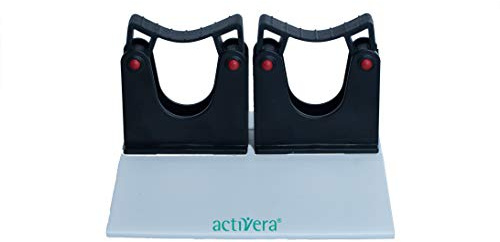 activera® Gehstützenhalterung Klemmprofil mit 2 Toolflex Halter für die Aufnahme von 2 Unterarmgehstützen mit D=20-30 mm