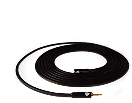 FISUAL S-Flex Black Custom 3.5mm Jack Headphone Extension Cable, 5m | Hand-terminated to order, studio-grade S-Flex cable, fitted with jack socket and plug for extending leads