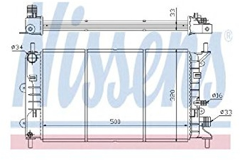 NISSENS 621621 Kühler Motorkühlung Kühler Wasserkühler Motorkühler für FORD Escort VI Cabrio (ALL) 1664036 1664037 1664040