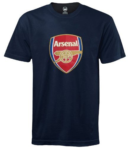 Arsenal FC Official Football Gift Mens Crest T-Shirt Navy Large
