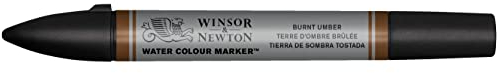 Winsor & Newton 0201076 Aquarellmarker - 2 Spitzen, Pinsel- und feiner Spitze, lichtecht, hochpigmentierte Aquarellfarben für Kalligrafie, Zeichnungen - Umbra gebrannt