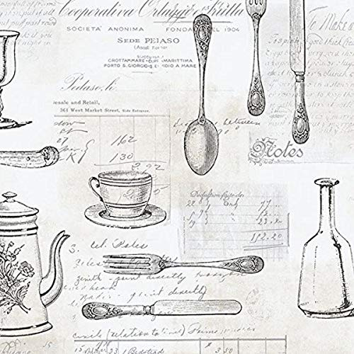 Manhattan Comfort NWKE29939 Staunton Kitchen Utensils Toile Textured Wallpaper