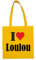 Reifen-Markt Tasche I Love Loulou Größe 38x42 Farbe Gelb Druck Schwarz
