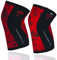 BANBROKEN Ginocchiere (2 pezzi) - 5 mm Knee Sleeves - Palestra, Sport funzionale, CrossTrain, sollevamento pesi, corsa e altri sport. 1 paio - Unisex. (Rosso, Small)