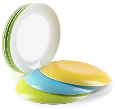 Maxi Nature Kitchenware Plastic plates dessert snacks dinner small plate dishes tableware service - Set of 8