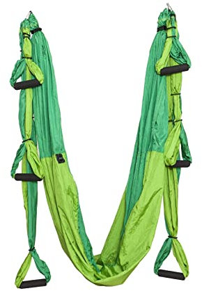 ELINA PILATES Yoga Hammock-Columpio DE Yoga 250 * 145 CM (Verde Oscuro/Verde Claro)